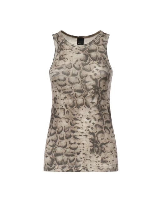 Pinko Brown Sleeveless Tops