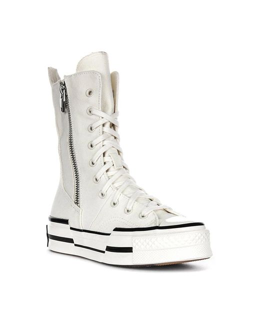 Converse White Lace-Up Boots