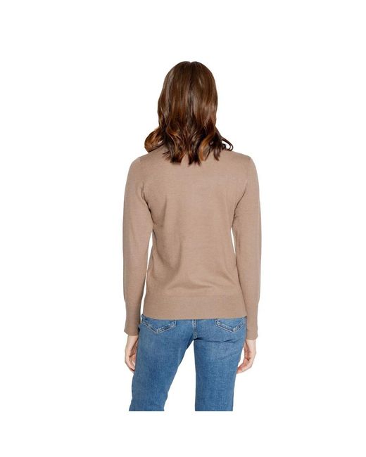 Jacqueline De Yong Round-Neck Knitwear in het Natural