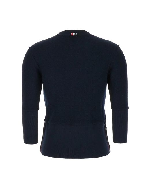 Thom Browne Blue Round-Neck Knitwear