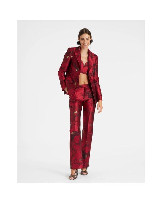 LaDoubleJ Ruby Brocade Blazer in het Red