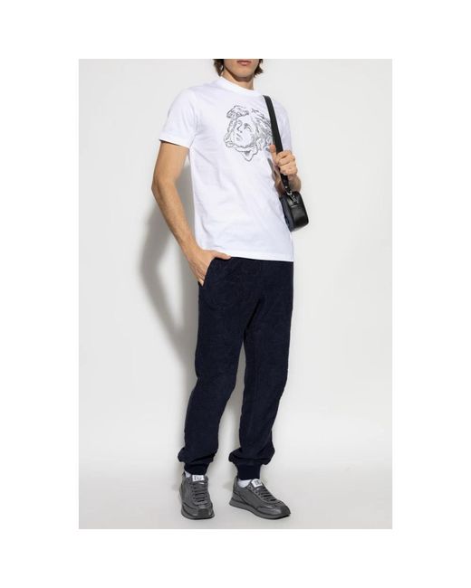 Versace Tops ,Wit ,Pailletten T-Shirt Met Glinsterende Pailletten in het White voor heren