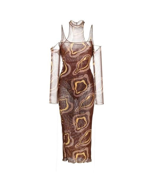 Julfer Brown Midi Dresses