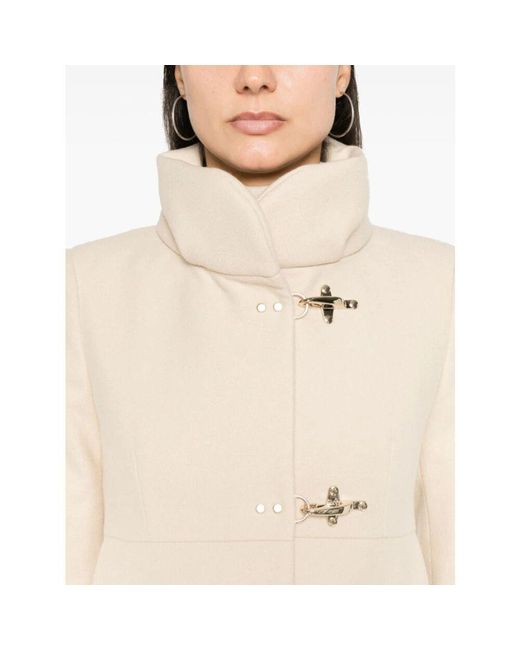 Fay Natural R wollmantel mit trichterhals