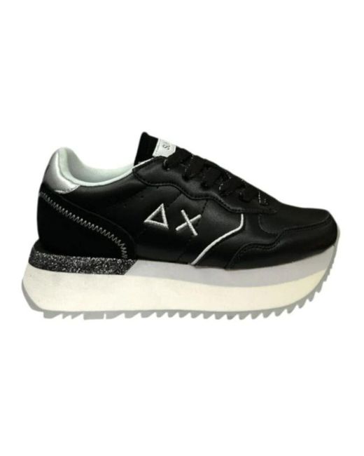 Sun 68 Black Ally Leder Sneakers Schwarz Frühling/Sommer