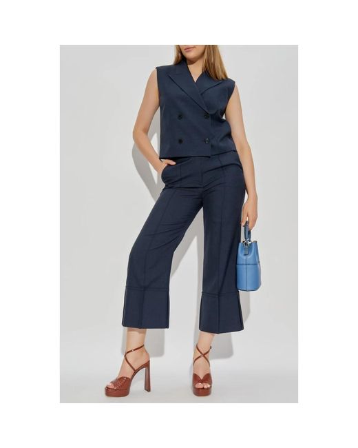 Theory Broeken ,Blauw ,Satijn Geplooide Broek in het Blue