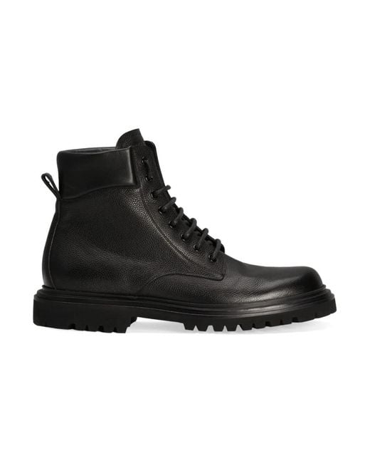 Dolce & Gabbana Black Lace-Up Boots for men