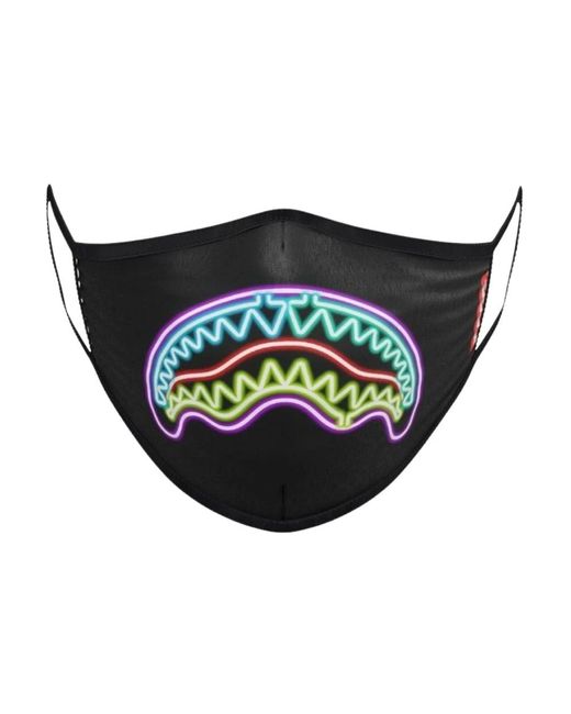 Sprayground Black Neon shark mode maske