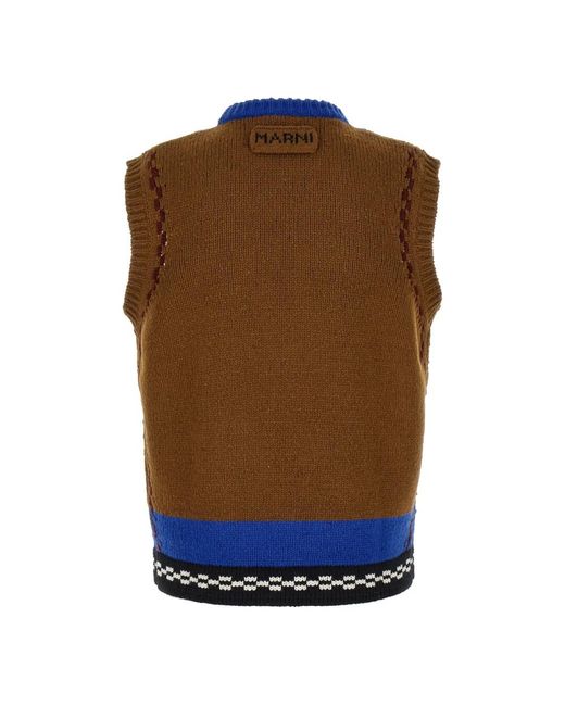 Marni Blue Sleeveless Jumpers for men