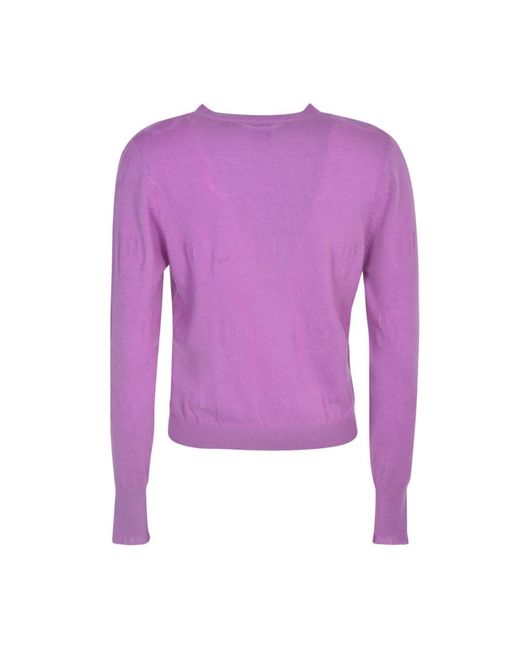 Pinko Purple Round-Neck Knitwear