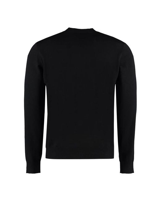 DSquared² Hoodies & Sweatvesten ,Zwart ,Virgin Wool Sweater Met Ronde Hals in het Black voor heren