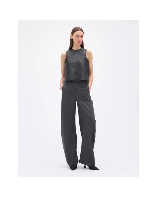 REMAIN Birger Christensen Gray Wide Trousers