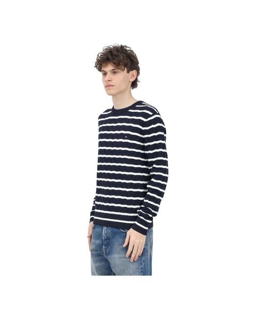 Round-Neck Knitwear di Tommy Hilfiger in Blue da Uomo