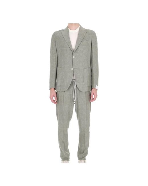 Eleventy Gray Single Breasted Suits for men