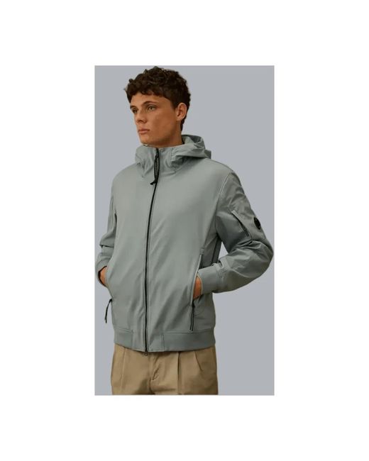 C P Company Jassen ,Grijs ,Shell-R Hooded Lens Jacket in het Gray voor heren