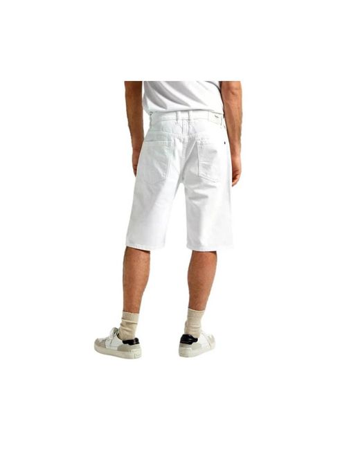 Pepe Jeans Weiße denim bermuda shorts in White für Herren