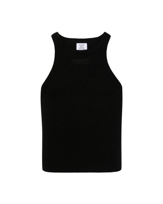 Vetements Black Sleeveless Tops
