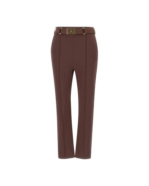 Elisabetta Franchi Brown Slim-Fit Trousers
