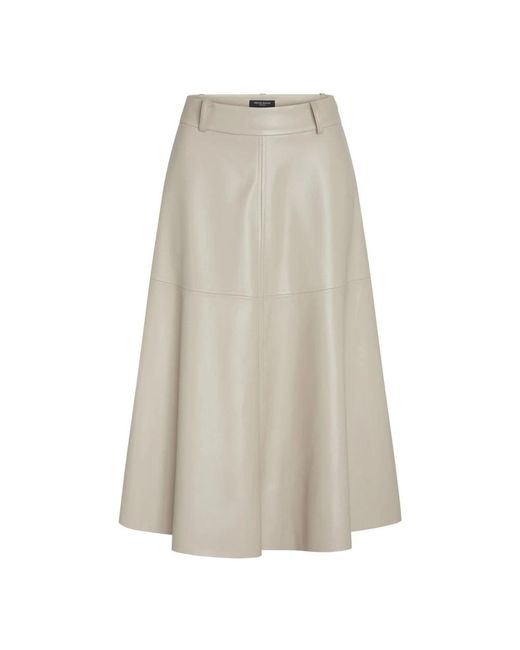 Bruuns Bazaar Rokken ,Grijs ,Leer Imma Skirt in het Natural