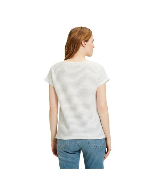 Betty Barclay White Geripptes casual-shirt mit struktur,geripptes casual-shirt mit überschnittenen ärmeln