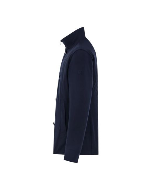 DUNO Blue Double-Breasted Coats for men