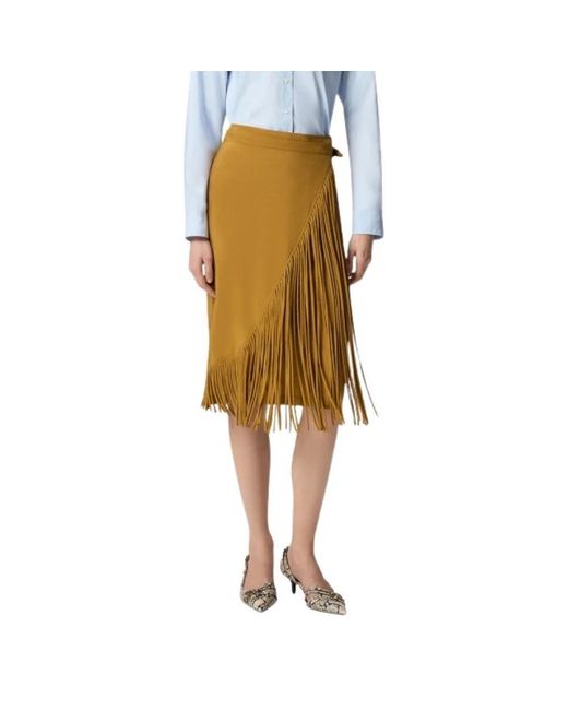 Pinko Yellow Midi Skirts