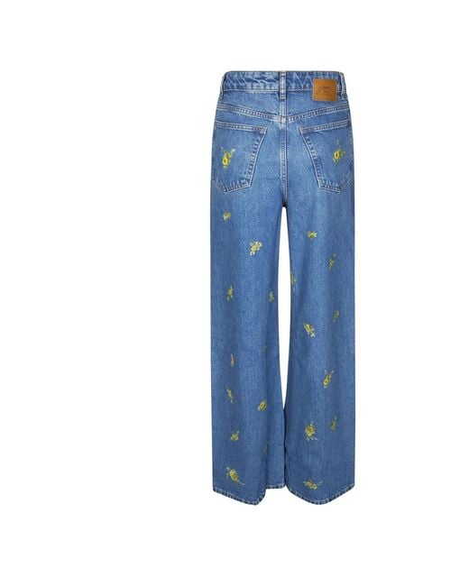 Ganni Blue Wide Jeans