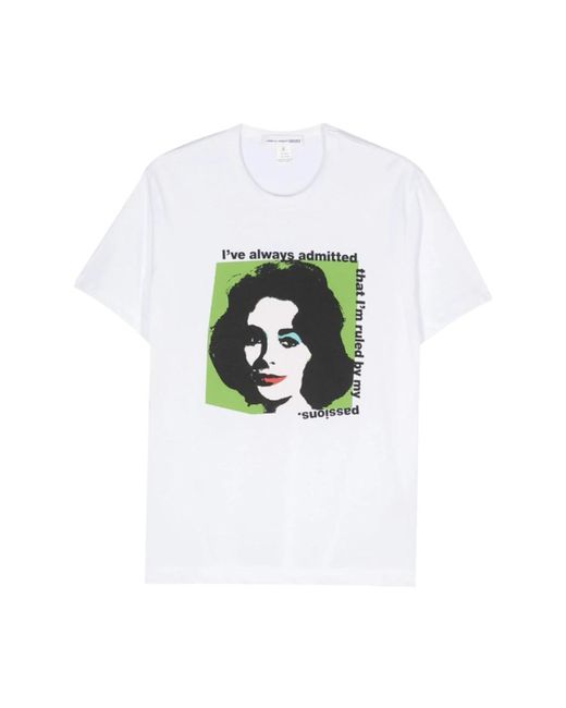 T-shirt in cotone con stampa grafica di Comme des Garçons in Green da Uomo