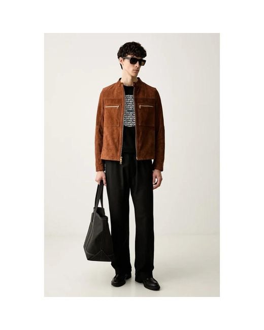 Leather Jackets Michael Kors de hombre de color Brown