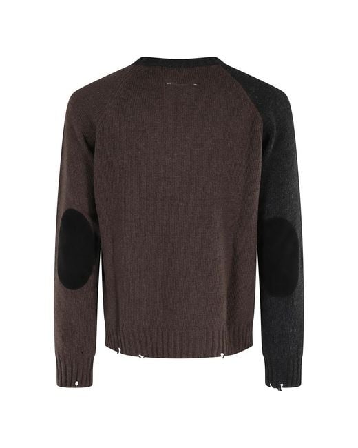 MM6 by Maison Margiela Black Round-Neck Knitwear for men