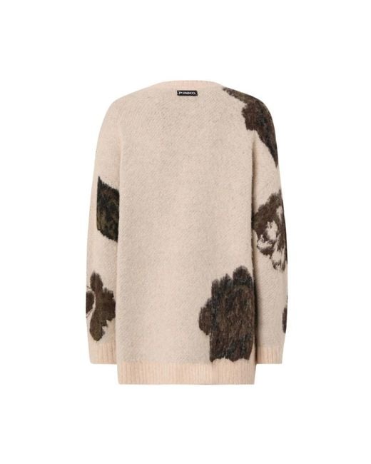 Pinko Natural Round-Neck Knitwear