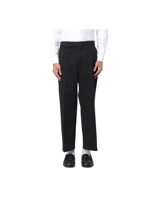 Thom Browne Black Straight Trousers for men