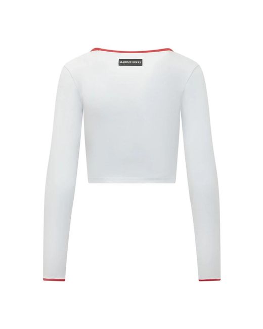 MARINE SERRE White Long Sleeve Tops