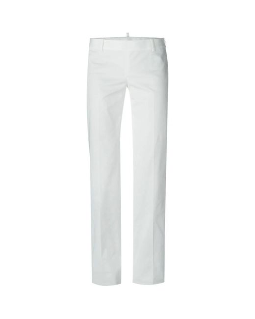 DSquared² White Straight Trousers