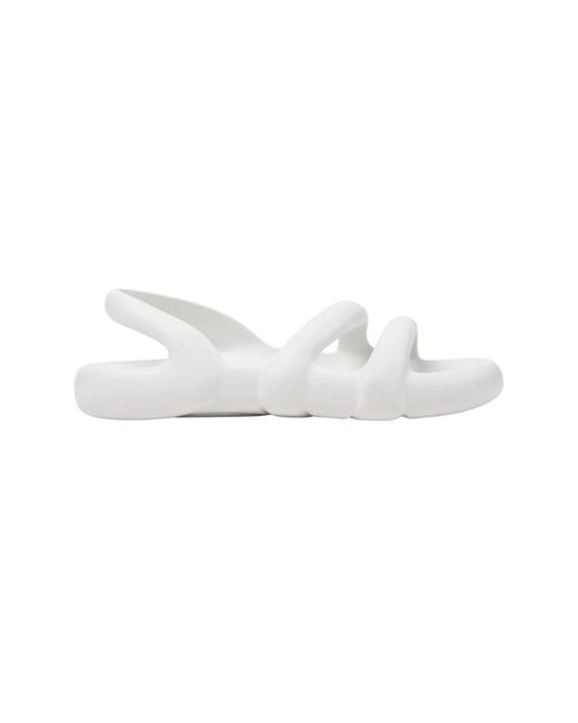 Camper White Flat Sandals