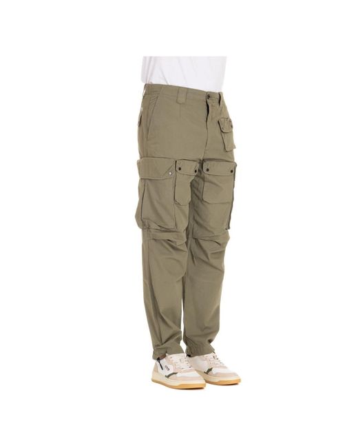 C P Company Green Straight Trousers for men