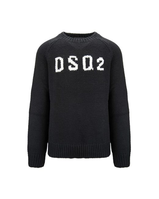 Round-Neck Knitwear DSquared² de hombre de color Black