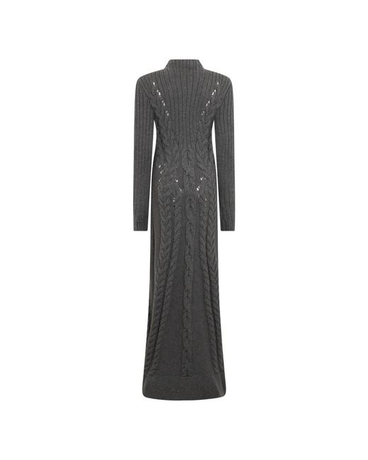 Alberta Ferretti Gray Knitted Dresses