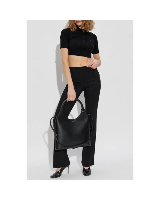 Courreges Black Polo Shirts