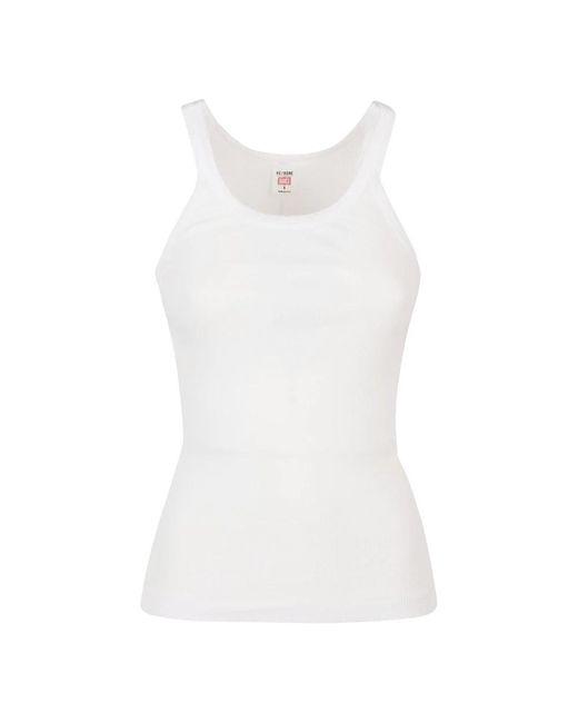 Re/done White Sleeveless Tops
