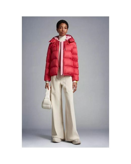 Abrigos fucsia con capucha y mangas removibles Moncler de color Red