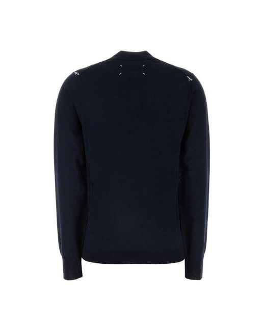 Maison Margiela Blue Mitternachtsblaue wollpullover