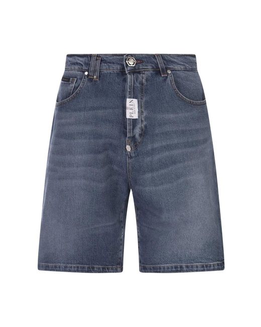 Shorts > denim shorts Philipp Plein pour homme en coloris Blue