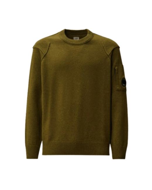C P Company Pull Col Ras-Du-Cou En Lambswool Grs in Green für Herren