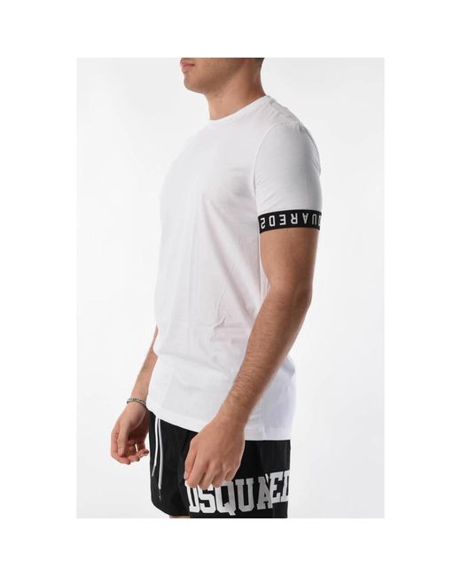DSquared² Baumwoll-t-shirt mit logoband in White für Herren