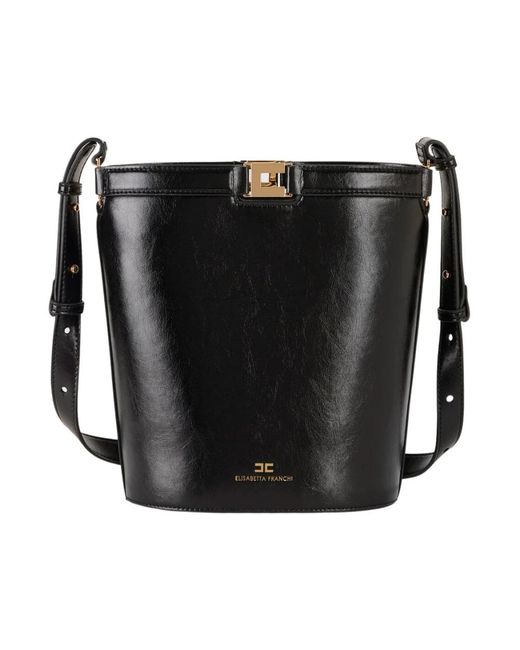 Elisabetta Franchi Black Bucket Bags