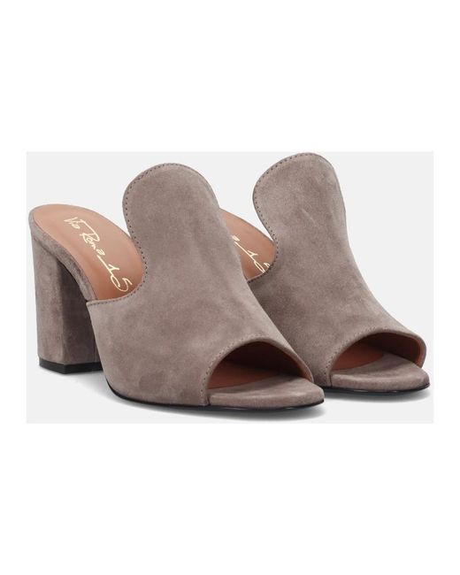 Via Roma 15 Brown Heeled Mules