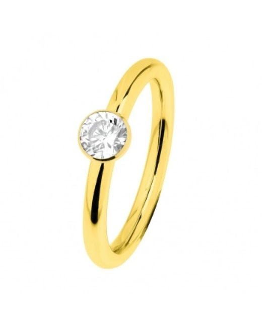 ERNSTES DESIGN Metallic Eleganter Goldring Mit Zirkoniasteinen