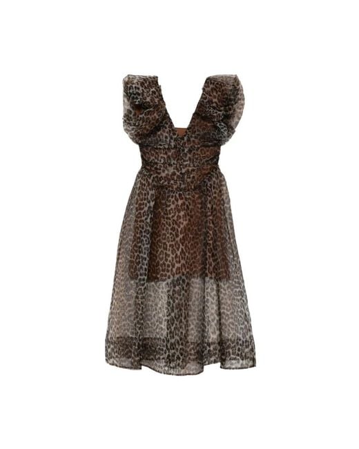 Ganni Brown Midi Dresses