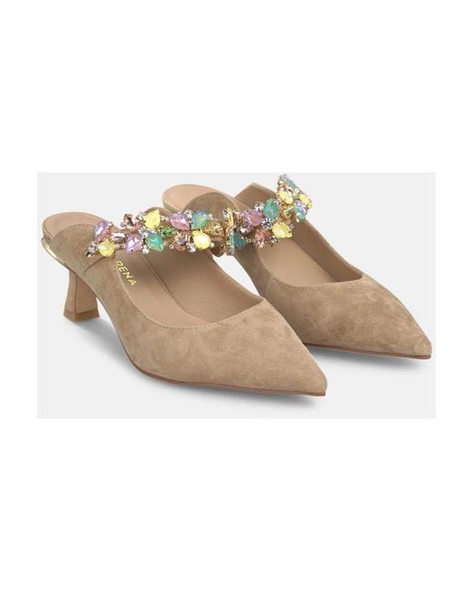 Alma En Pena. Natural Heeled Mules